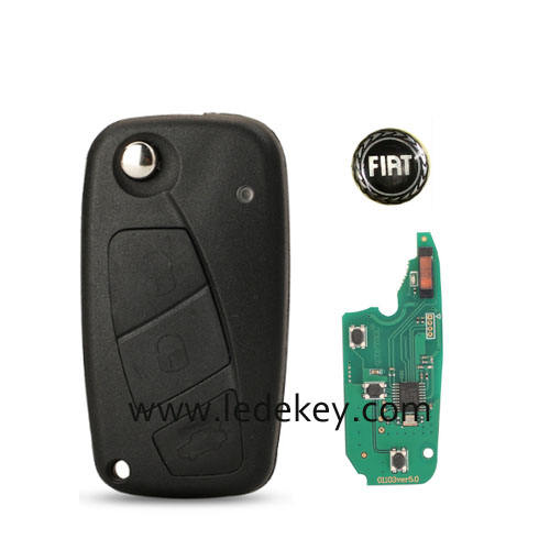 Fiat black color 3 button Remote Key SIP22 Blade with 433Mhz ID46-PCF7961 Chip For Fiat 500 Punto Grande