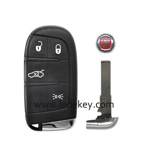 Fiat 4 buttons smart remote key shell With Logo for Fiat 500 500L 500X 2016 +