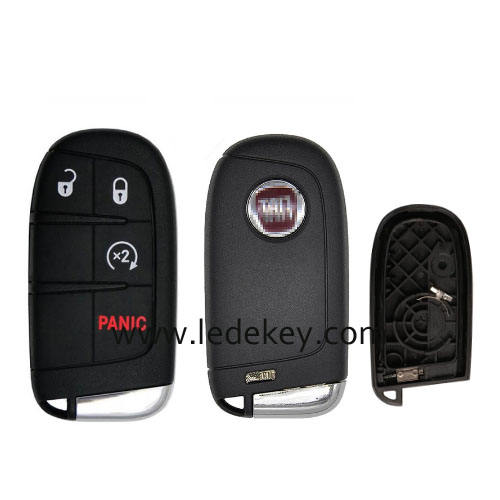 Fiat 3+1 buttons smart remote key shell With Logo for Fiat 500 500L 500X 2016 +