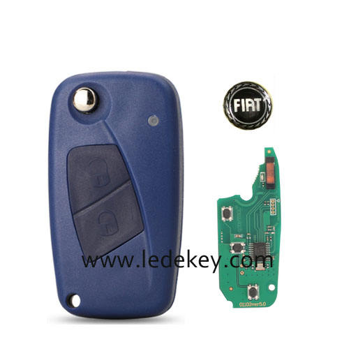 Fiat blue color 2 button Remote Key SIP22 Blade with 433Mhz ID46-PCF7961 Chip For Fiat 500 Punto Grande