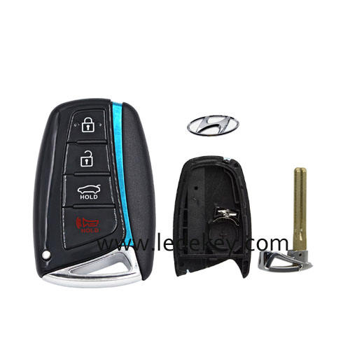 Hyundai 4 button smart key shell with logo