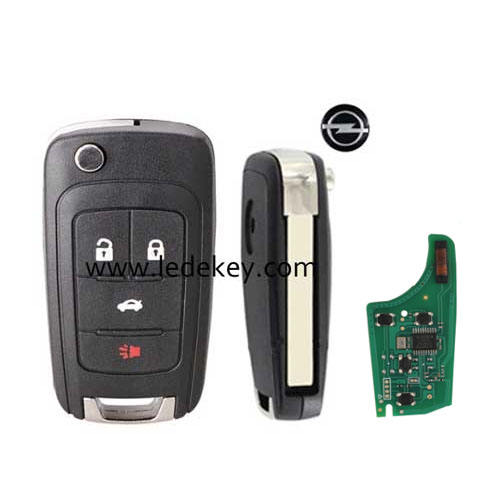 Opel 4 button Remote Key with 433mhz ID46 chip For Vauxhall Opel Zafira Astra