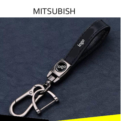 Metal Grey circels with MITSUBISH logo, PU material