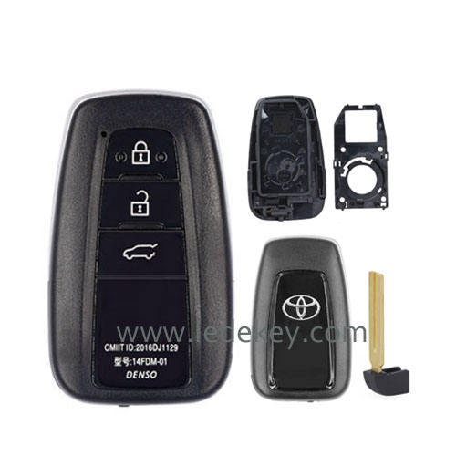 Toyota 3 button SUV smart key shell with key blade（original car key replacment）