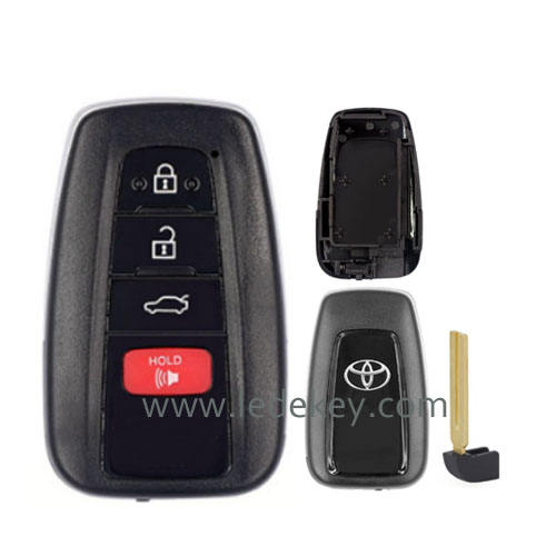 Toyota 3+1 button modify smart key shell with key blade（Fit in VVDI KEYDIY 0020 PCB Board）
