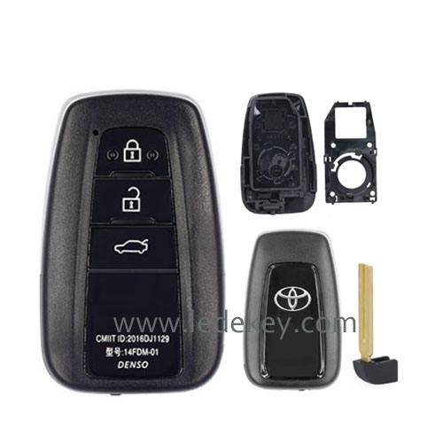 Toyota 3 button smart key shell with key blade（original car key replacment）