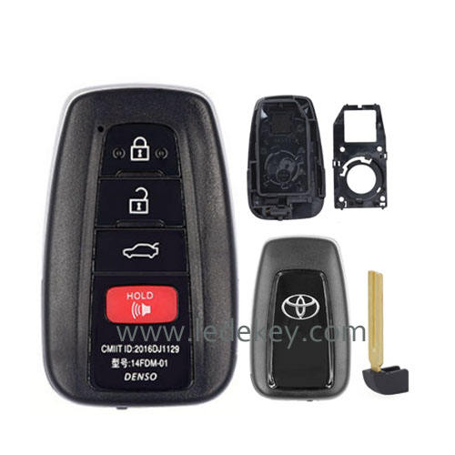 Toyota 3+1 button smart key shell with key blade （original car key replacment）
