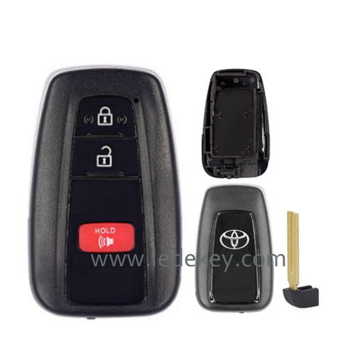 Toyota 2+1 button modify smart key shell with key blade（Fit in VVDI KEYDIY 0020 PCB Board）