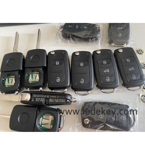 VW 2 button remote key 5K0 837 202 AD  433Mhz with ID48 Chip 5K0837202AD