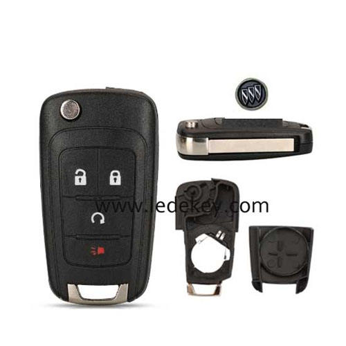 Buick 4 button flip remote key shell
