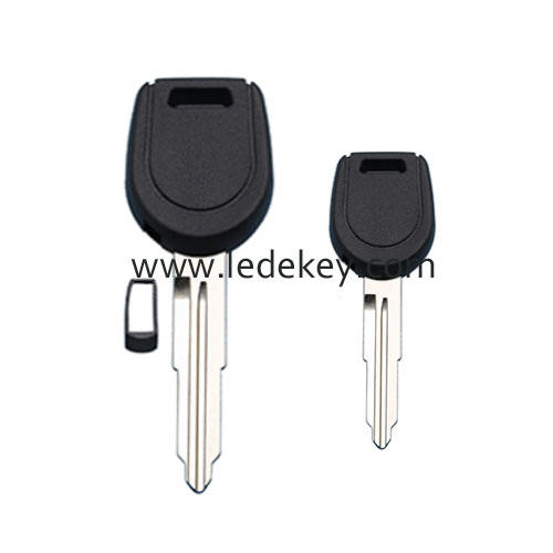 No Logo Mitsubishi transponder key shell Right Blade (with chip holder)