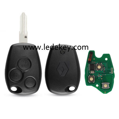 Ren-ault Clio&Kango 3 button remote key 207/VAC102 blade with 434Mhz PCF7946 Chip (with logo)