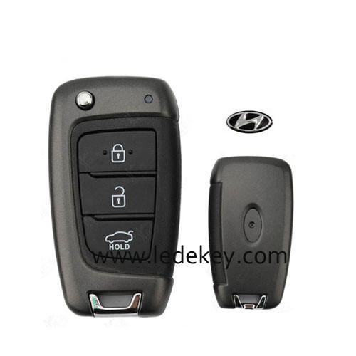 Hyundai 3 button flip remote key shell with blade