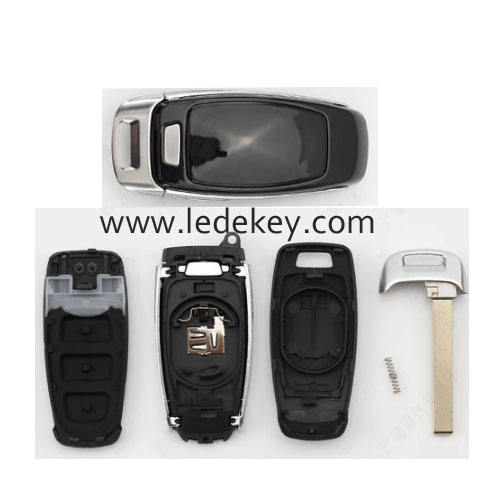 3 button Audi A6 C8 A7 A8 Q8 2017+ remote key shell replacement （smooth shiny surface）
