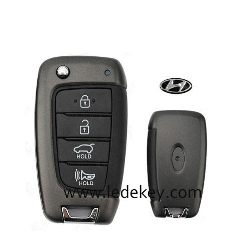 Hyundai 4 button flip remote key shell with blade