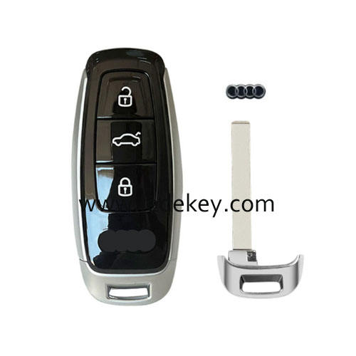 3 button Audi A6 C8 A7 A8 Q8 2017+ remote key shell replacement （smooth shiny surface）