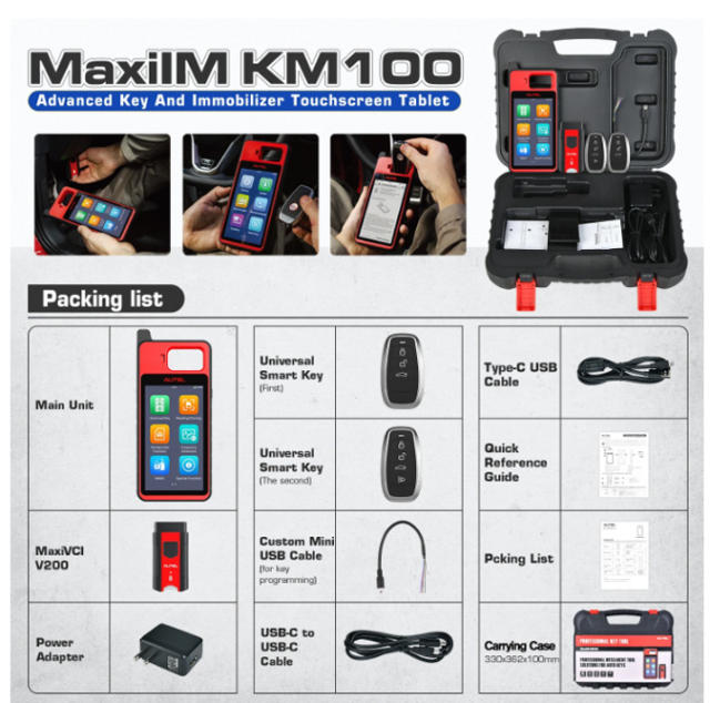 Autel MaxiIM KM100 KM100E Universal Auto Key Generator Kit Key Programmer Support Transponder/ Reading Cloning / IMMO Learning