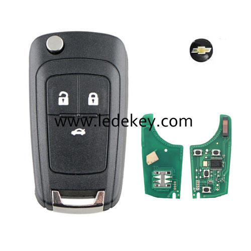 Chevrolet 3 Button remote key with 315mhz ID46 Chip (with round logo)