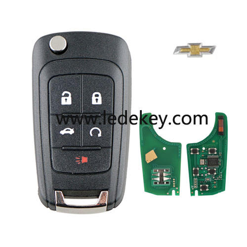 Chevrolet 4+1 button remote key with 315mhz id46 chip