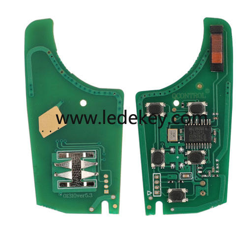 Chevrolet 4+1 button remote key with 433mhz id46 chip (with round logo)