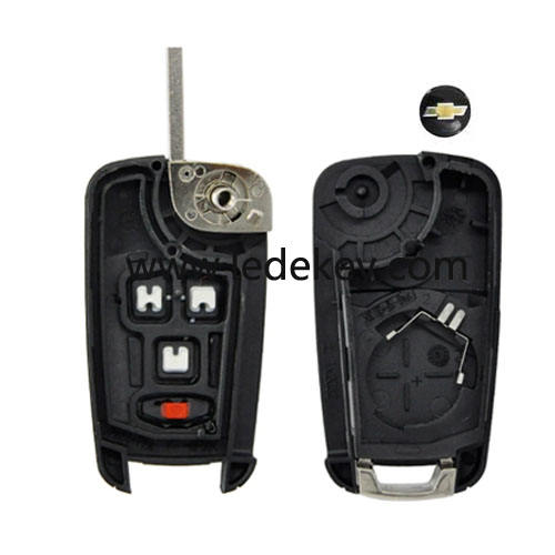 Chevrolet 3+1 button remote key with 433mhz id46 chip (with round logo)