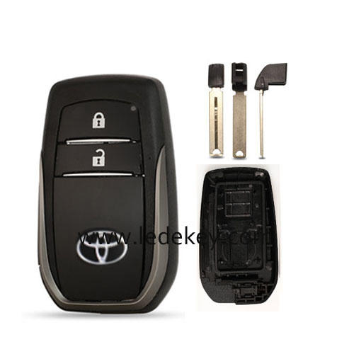 Toyota 2 button smart key shell with blade (KD/K518/VVDI smart key)