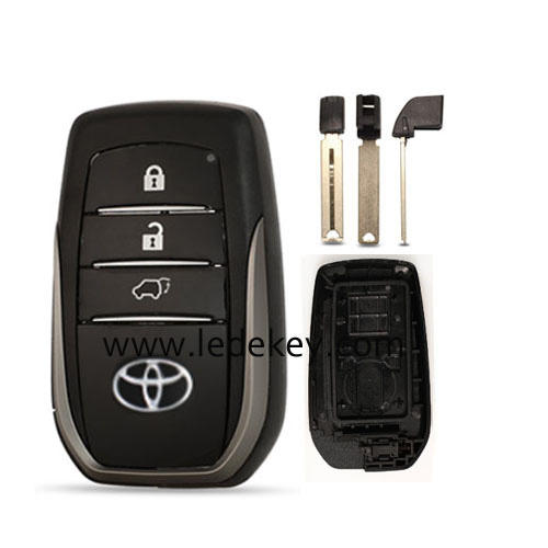 Toyota 3 button SUV smart key shell with blade(KD/K518/VVDI smart key)