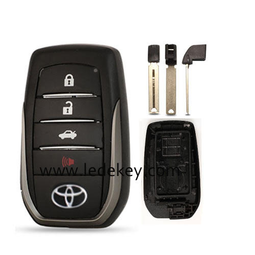 Toyota 4 button smart key shell with blade (KD/K518/VVDI smart key)