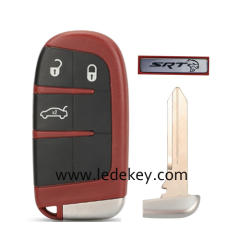 3 Buttons Smart Car Key Shell For SRT Dodge Challenger Charger SRT Hellcat Redeye Widebody With Logo Red Color