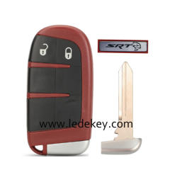 2 Buttons Smart Car Key Shell For SRT Dodge Challenger Charger SRT Hellcat Redeye Widebody With Logo Red Color