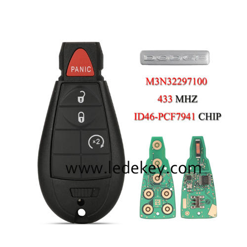 4 buttons Smart Remote Key Fob M3N32297100 433Mhz ID46-PCF7941 chip For Dodge Dart 2012-2017