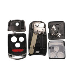 3+1 Buttons Flip Car Remote Key Shell Fob With Logo Fit for Honda Acura Civic Accord Jazz CRV HRV