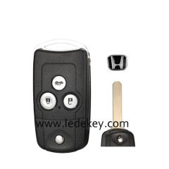 3 Buttons Flip Car Remote Key Shell Fob With Logo Fit for Honda Acura Civic Accord Jazz CRV HRV