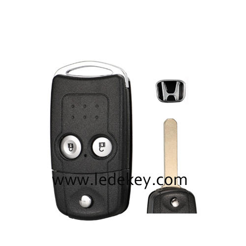 2 Buttons Flip Car Remote Key Shell Fob With Logo Fit for Honda Acura Civic Accord Jazz CRV HRV