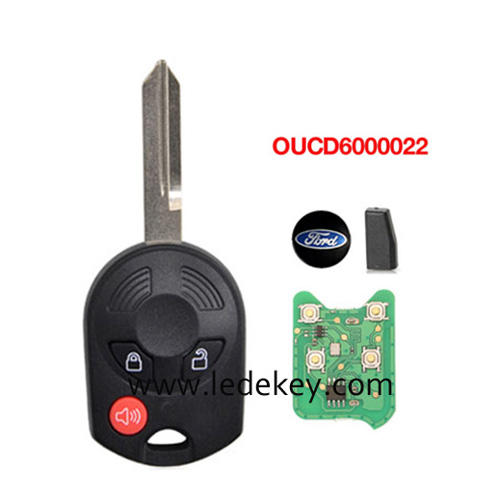 Ford 3 button remote key FO38 blade 433Mhz 4D63 80bit chip FCCID:OUCD6000022