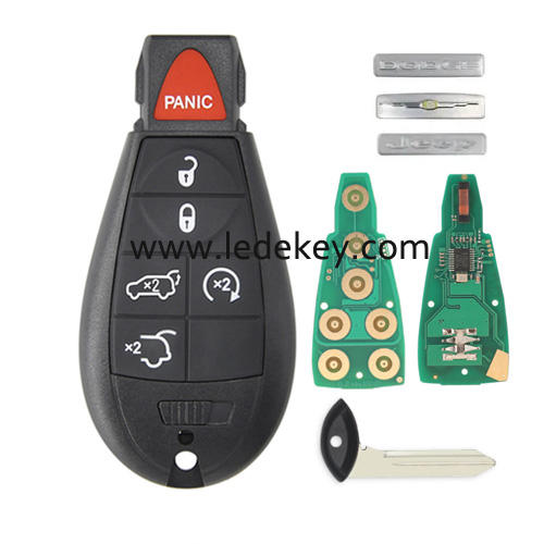Chrysler 5+1 button remote key with 433Mhz 46&7961 chip (FCC ID: GQ4-53T)