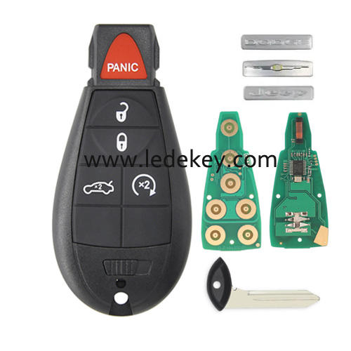 Chrysler 4+1 button remote key with 433Mhz 46&7961 chip (FCC ID: GQ4-53T)