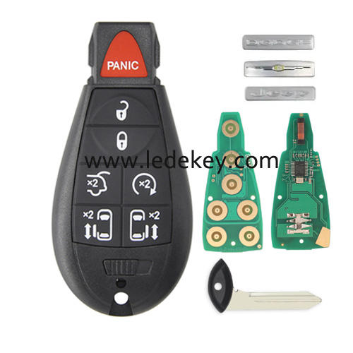 Chrysler 6+1 button remote key with 433Mhz 46&7961 chip (FCC ID: GQ4-53T)