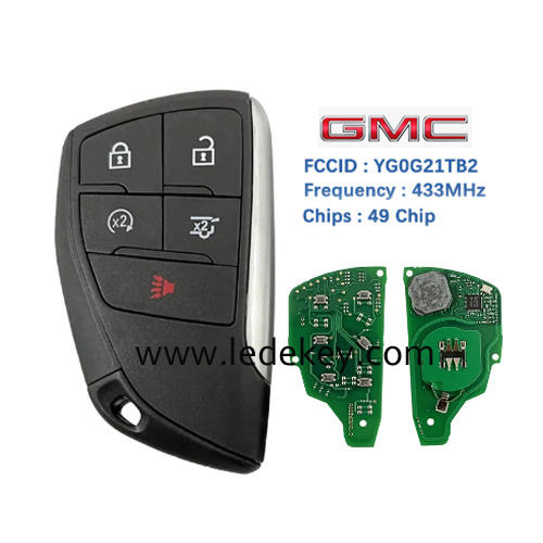 5 Button Smart Remote Key Fob with 433Mhz ID49 chip FCCID YG0G21TB2 For Chevrolet Suburban Tahoe Buick GMC Yukon XL Denali 2021+