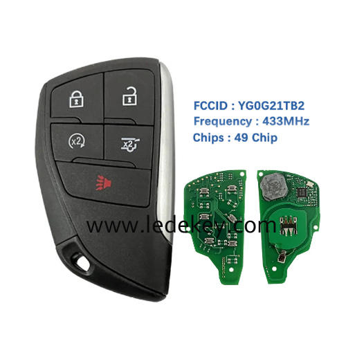 No Logo 5 Button Smart Remote Key Fob with 433Mhz ID49 chip FCCID YG0G21TB2 For Chevrolet Suburban Tahoe Buick GMC Yukon XL Denali 2021+