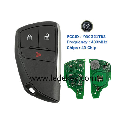 3 Button Smart Remote Key Fob with 433Mhz ID49 chip FCCID YG0G21TB2 For Chevrolet Suburban Tahoe Buick GMC Yukon XL Denali 2021+