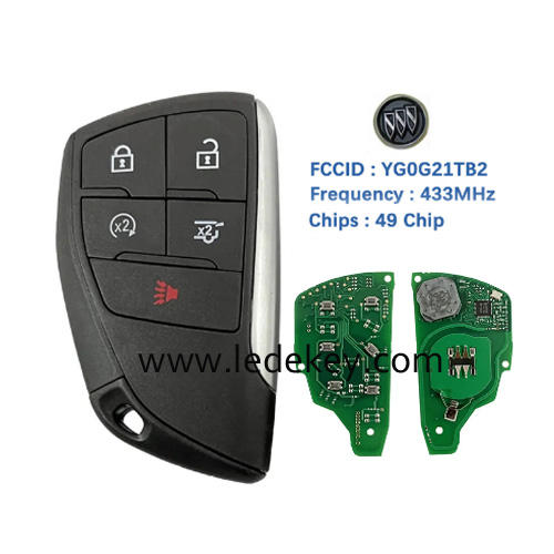 5 Button Smart Remote Key Fob with 433Mhz ID49 chip FCCID YG0G21TB2 For Chevrolet Suburban Tahoe Buick GMC Yukon XL Denali 2021+