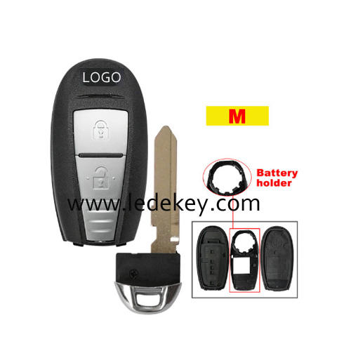 2 Button Smart Remote Key Shell For Suzuki Key Replacement Shell with Emergency Key Blade