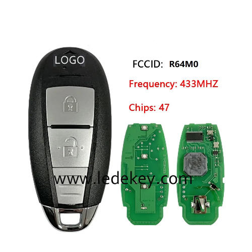 2 button Smart Proximity Key with 433Mhz ID47 chip FCC ID : R64M0 CMIIT ID 2013DJ1464 For Suzuki Vitara Remote