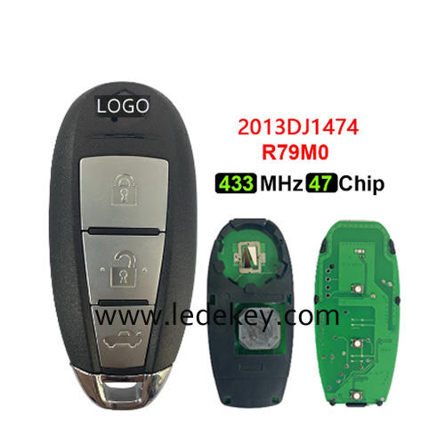 3 button Smart Remote Key with 433Mhz ID47 chip FCC ID : 2013DJ1474 37172-M79M00 R79M0 For Suzuki Ciaz 2015+