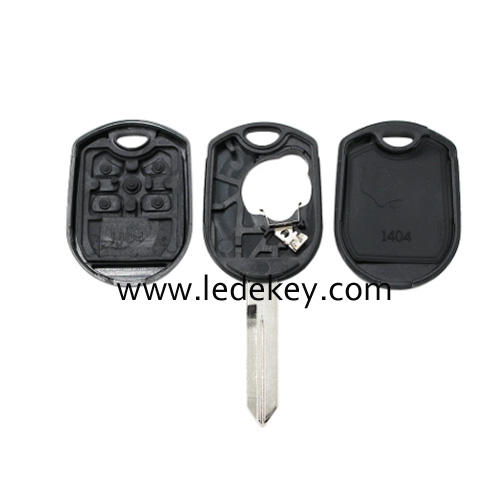 Ford 4 button remote key shell fob with FO38 blade with battery clamp