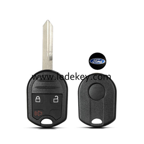 Ford 3 button remote key shell fob with FO38 blade with battery clamp