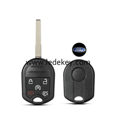 Ford 5 button remote key shell fob with HU101 blade with battery clamp