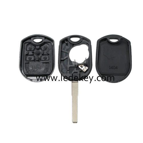 Ford 4 button remote key shell fob with HU101 blade with battery clamp