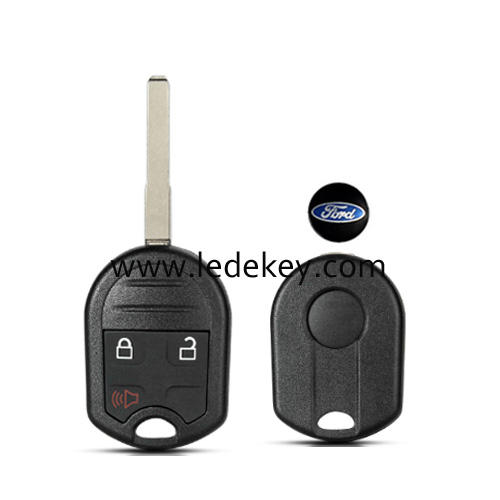 Ford 3 button remote key shell fob with HU101 blade with battery clamp